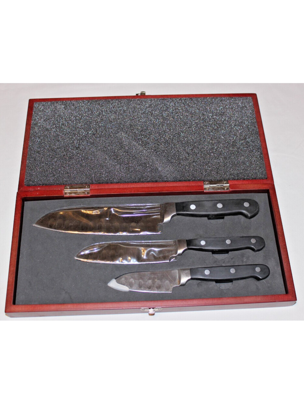 Cook's Essentials 3 Piece Knife Set Kyotsu Chef Wood Look Handles NEW